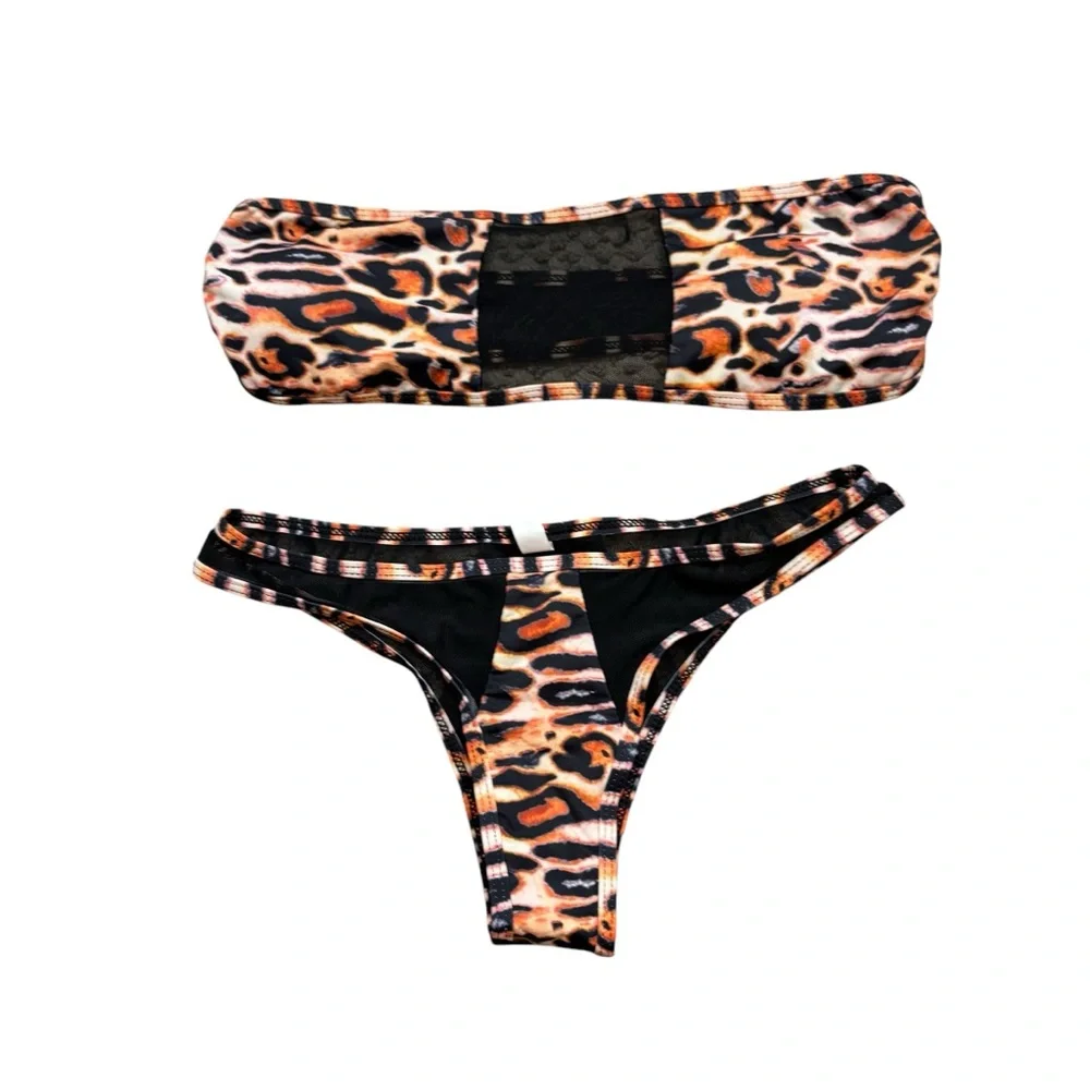 Brand new without Tags Animal‎ Print Strapless Bikini Size Medium